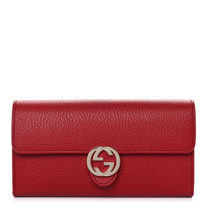 Gucci Dollar Calfskin Interlocking G Continental Wallet Red 1 of 10