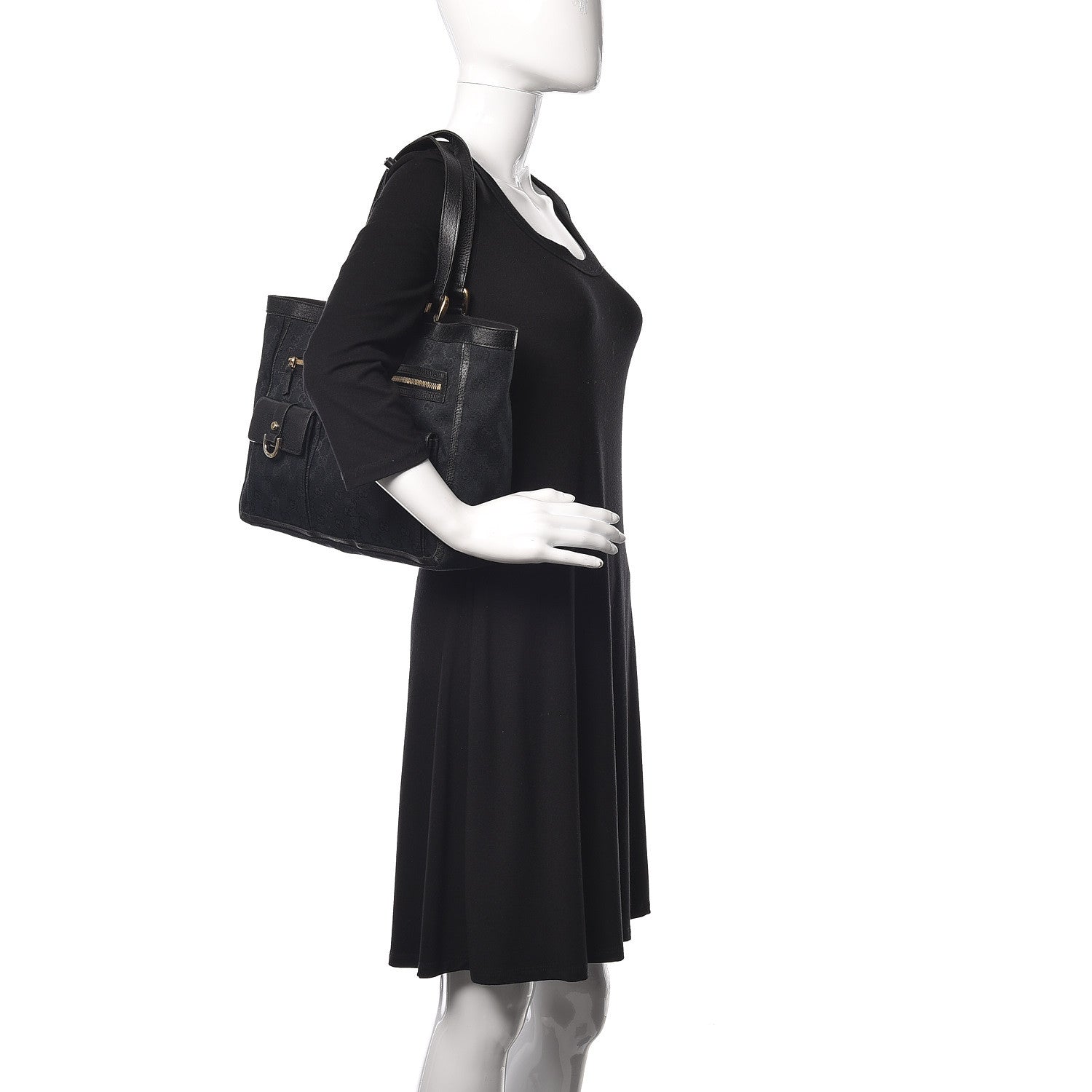 Gucci Monogram Abbey D Ring Tote Black 2 of 11