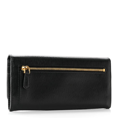 Prada Vitello Move Continental Flap Travel Wallet Black 3 of 9
