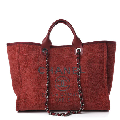 Chanel Lurex Boucle Medium Deauville Tote Red 1 of 12