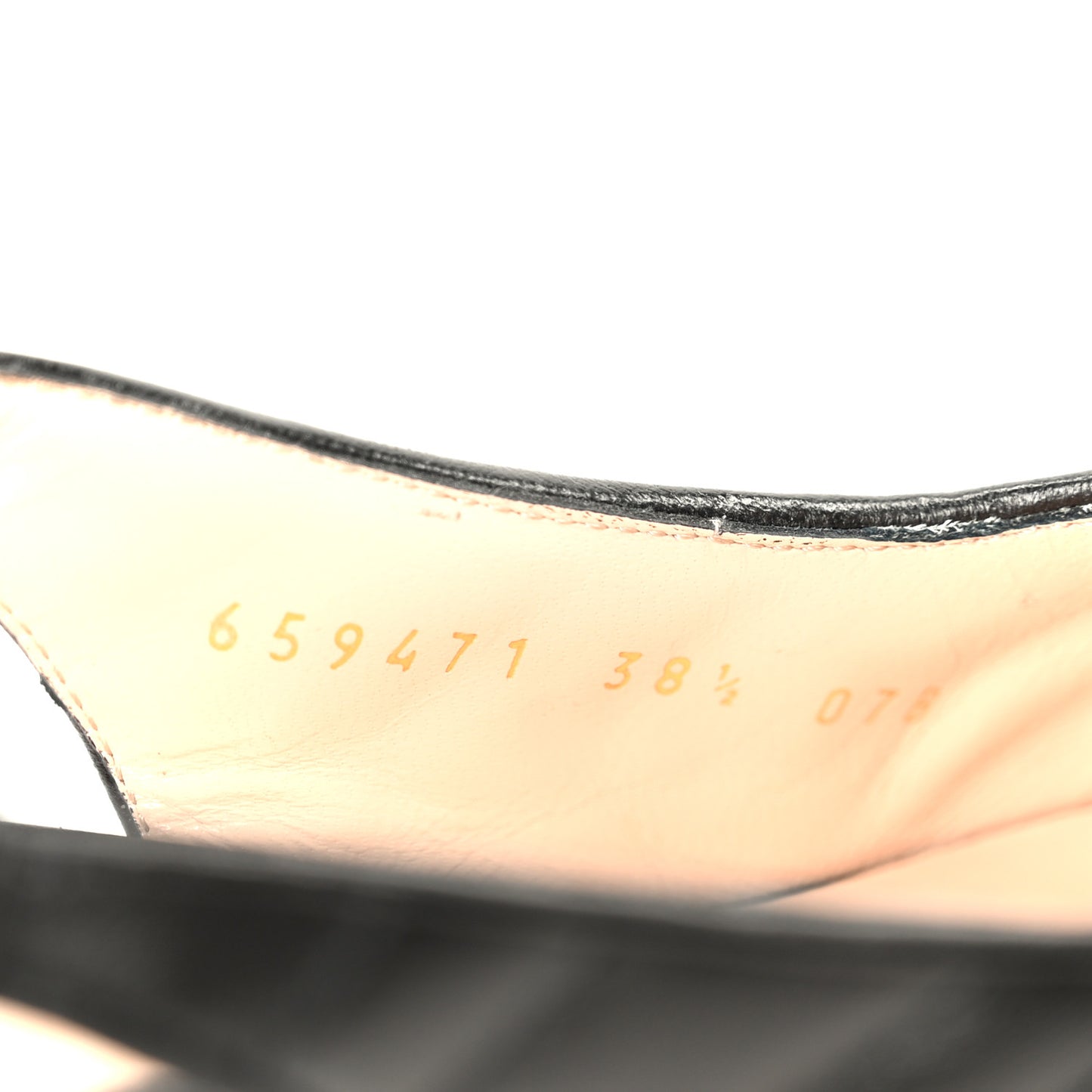 Nappa Charlotte Chevron Matelasse Double G 75mm Slingback Pumps 38.5 Black