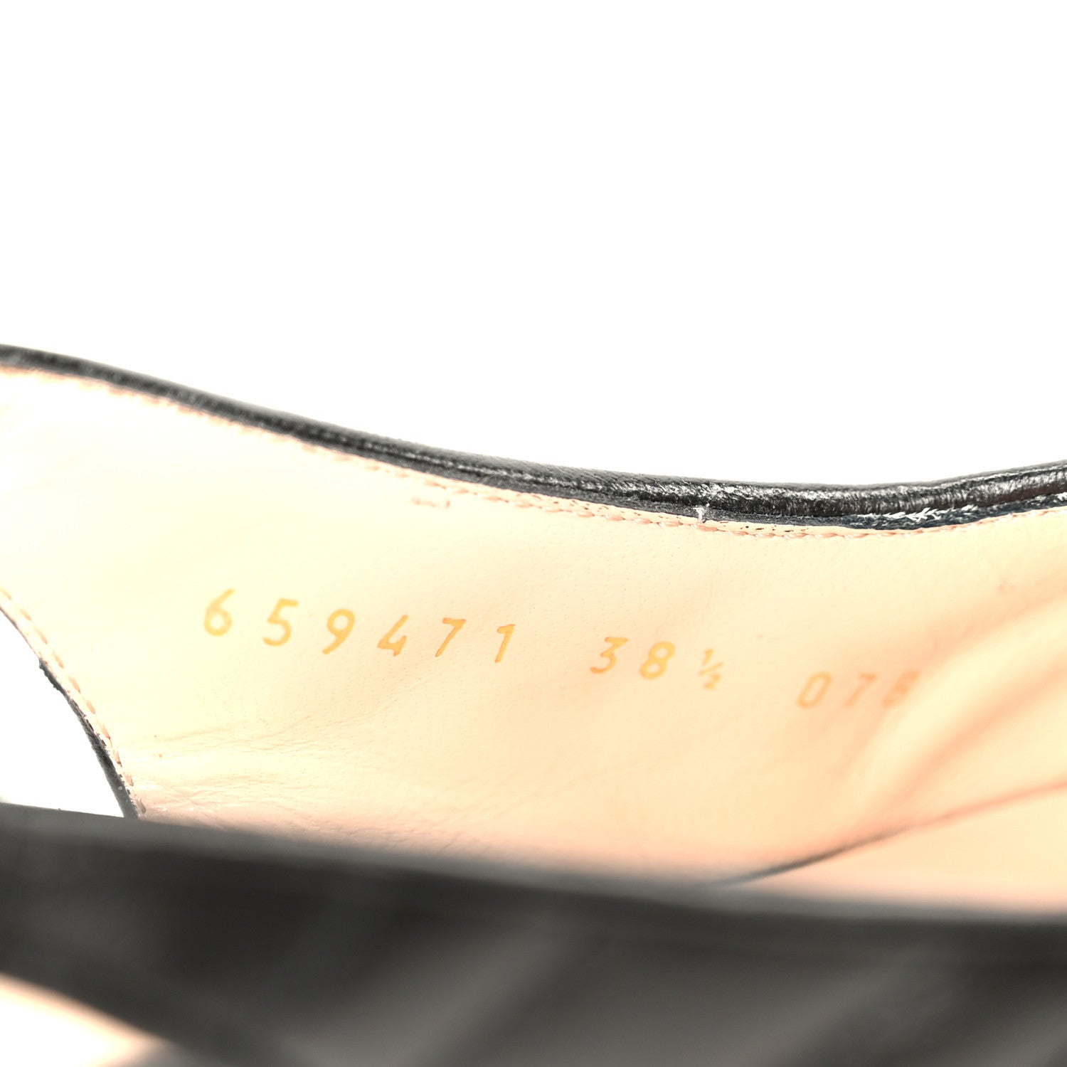 Gucci Nappa Charlotte Chevron Matelasse Double G 75mm Slingback Pumps 38.5 Black 9 of 10