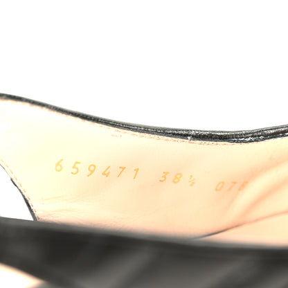 Gucci Nappa Charlotte Chevron Matelasse Double G 75mm Slingback Pumps 38.5 Black 9 of 10