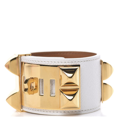 Hermes Epsom Collier de Chien CDC Bracelet S White 3 of 7