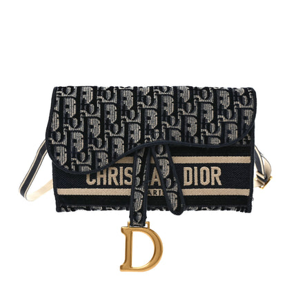 Christian Dior Oblique Slim Saddle Pouch Blue 1 of 9