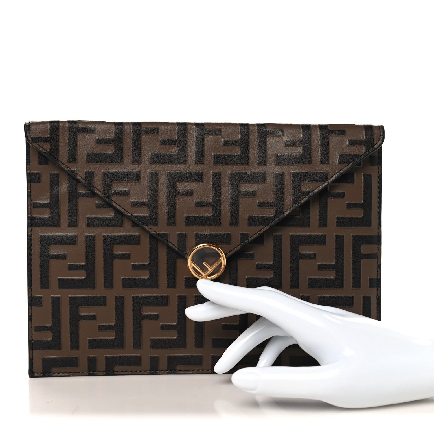 Fendi Vitello Soft F is Fendi Bi-Color FF 1974 Embossed Envelope