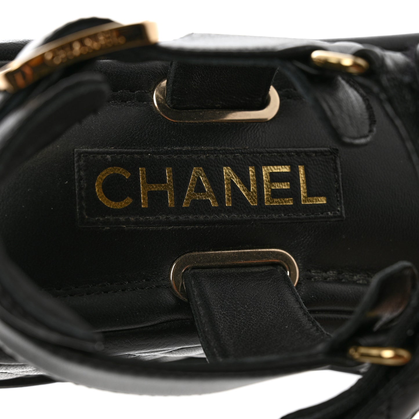 Lambskin Quilted Platform Sandals 37 Black
