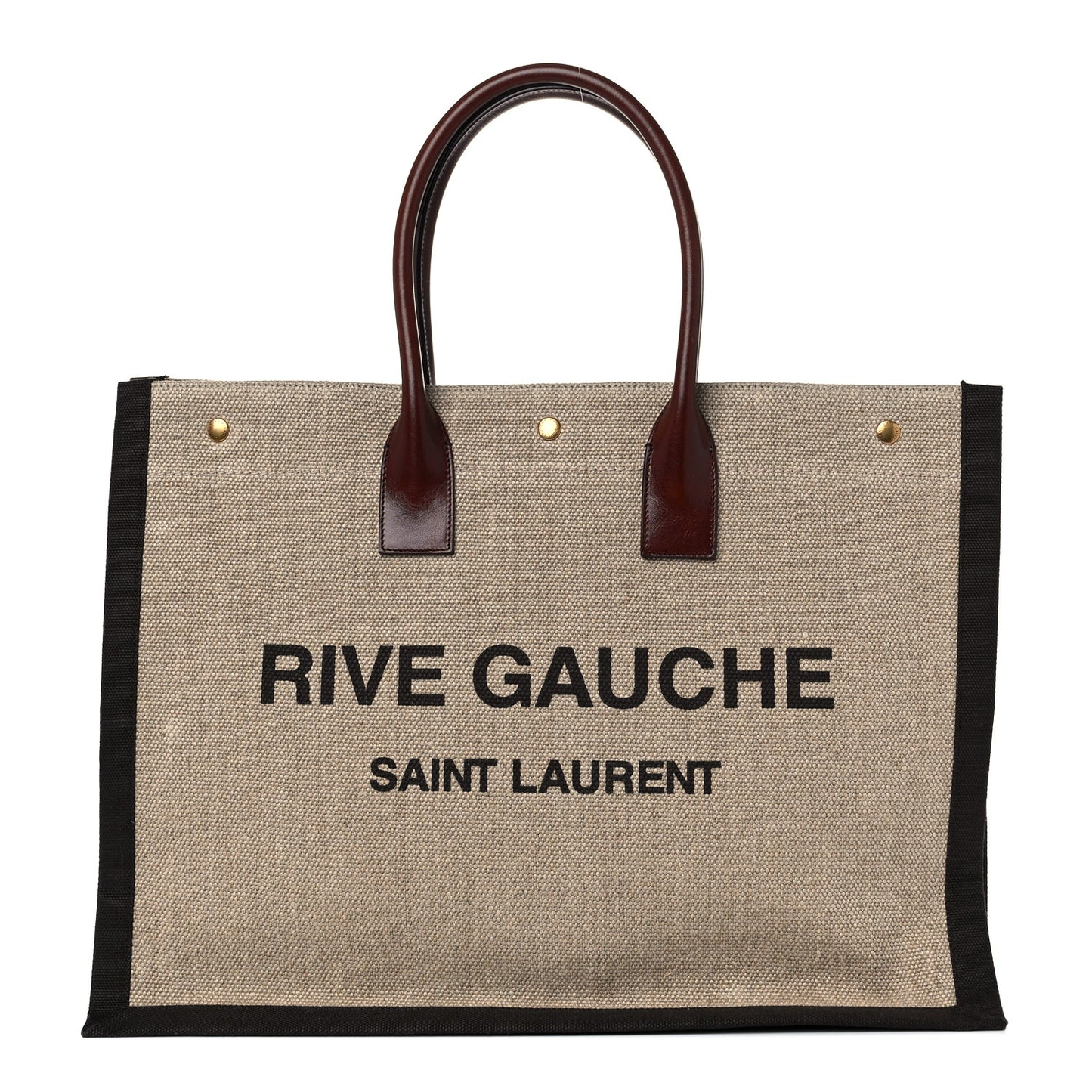 Linen Calfskin Rive Gauche Tote Natural