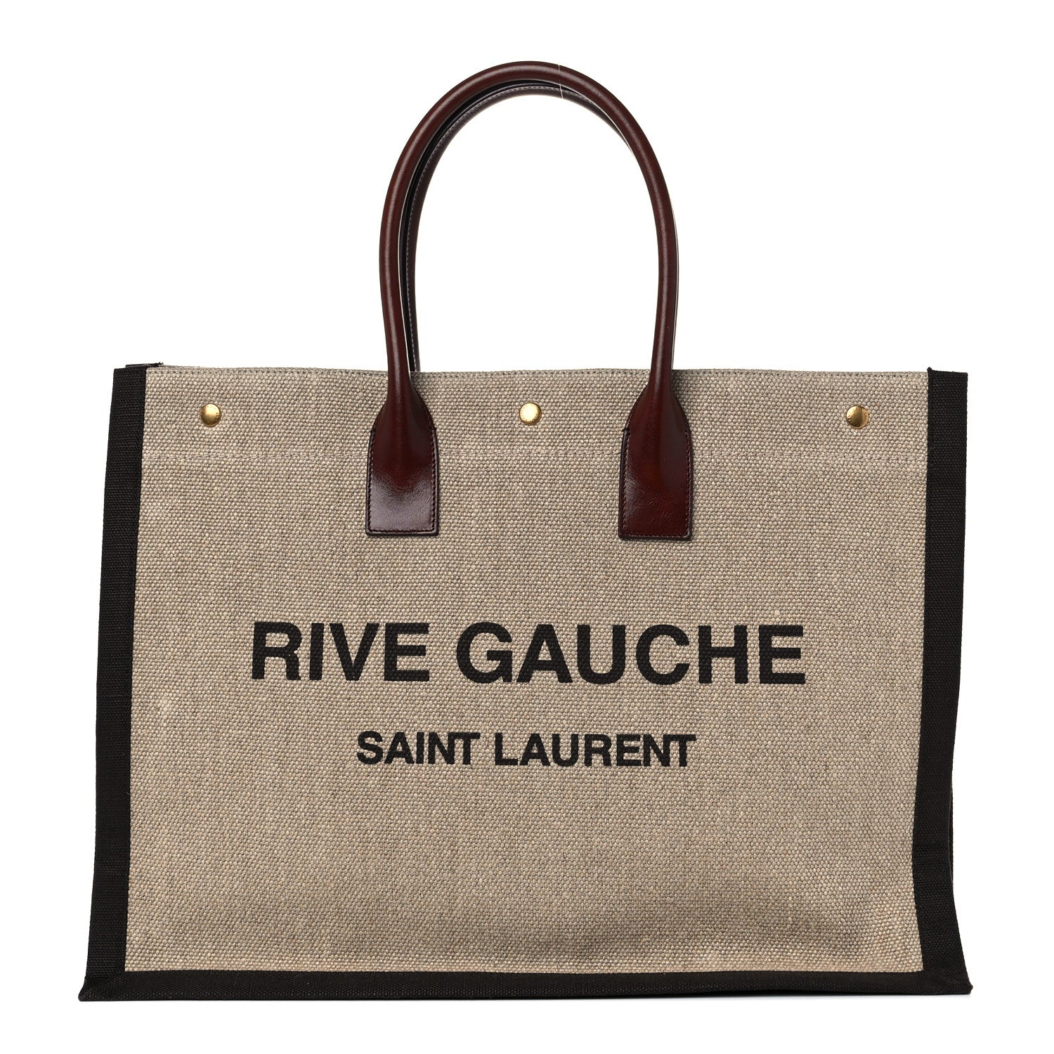 Saint Laurent Linen Calfskin Rive Gauche Tote Natural 1 of 16