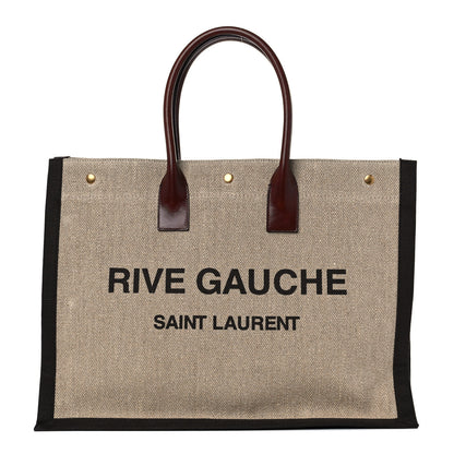 Saint Laurent Linen Calfskin Rive Gauche Tote Natural 1 of 16