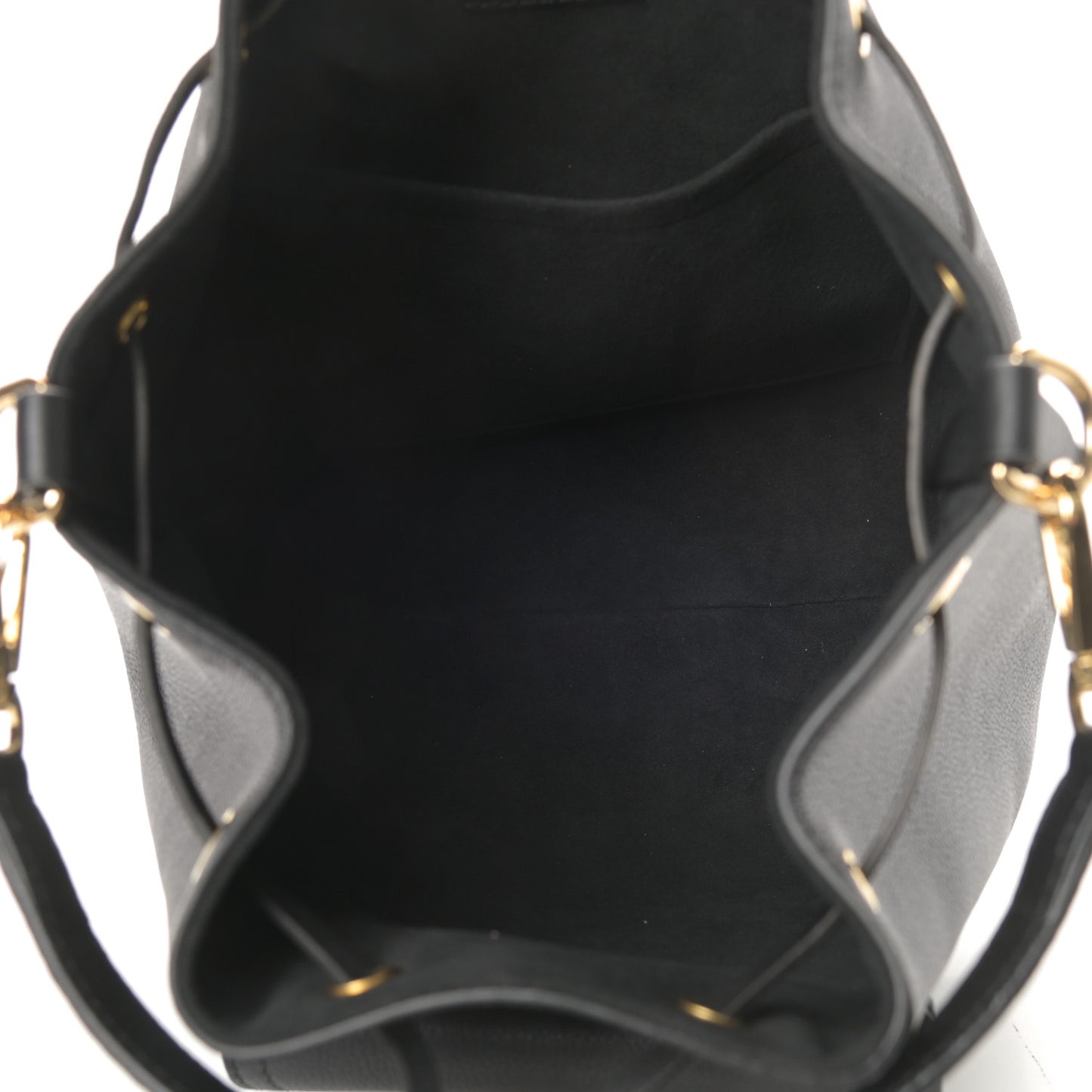 Calfskin Lockme Bucket MM Black