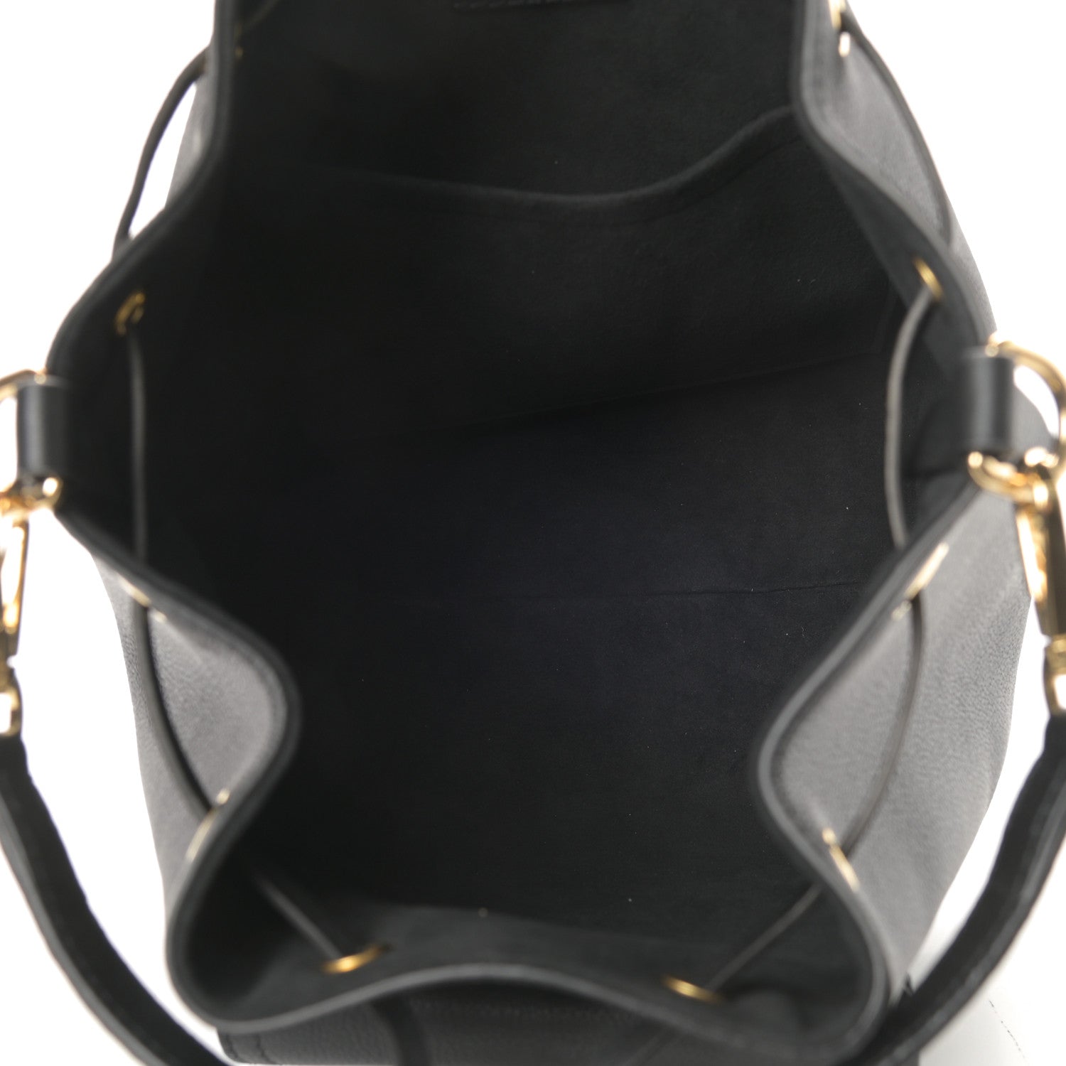 Louis Vuitton Calfskin Lockme Bucket MM Black 5 of 11