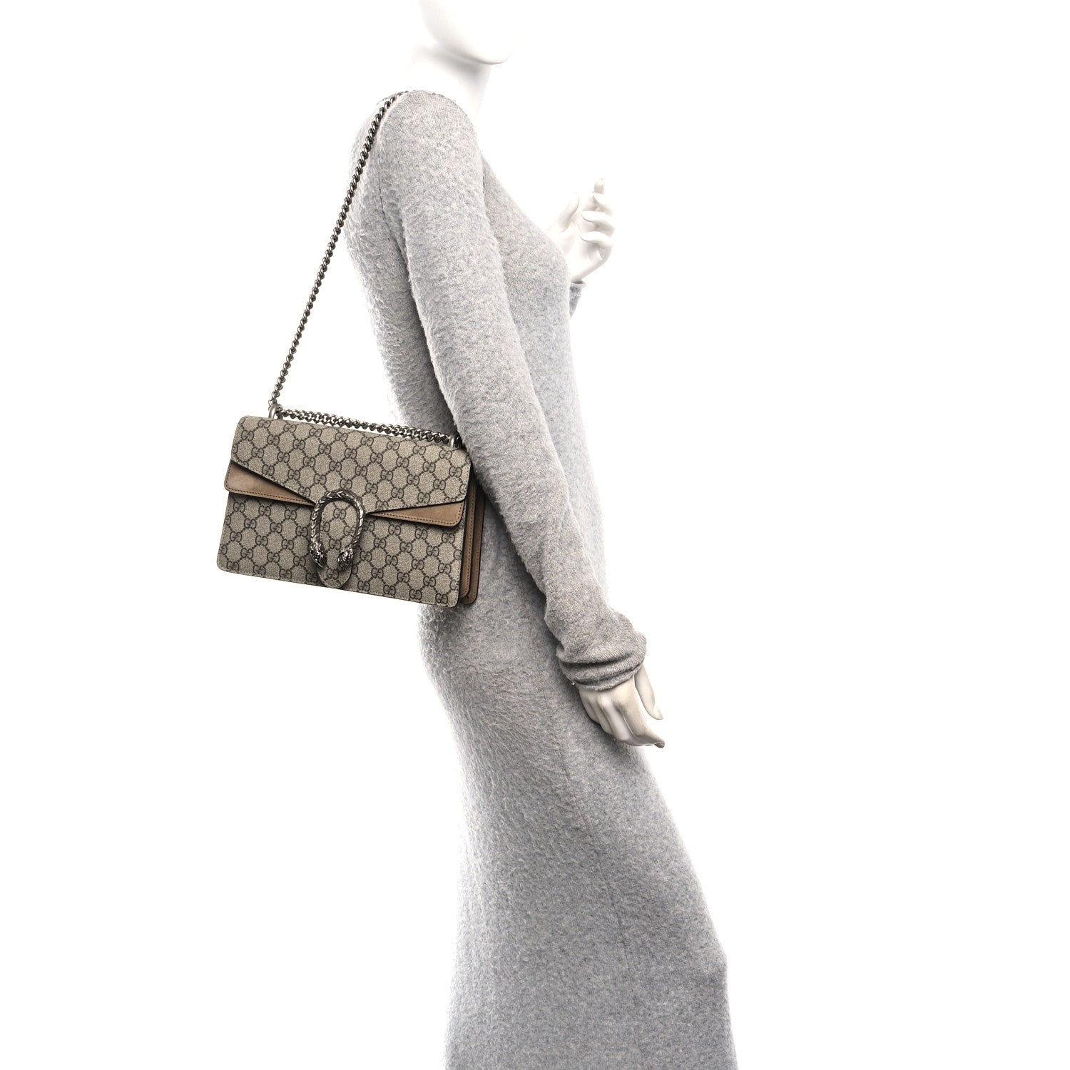 Gucci GG Supreme Monogram Small Dionysus Shoulder Bag Taupe 2 of 10