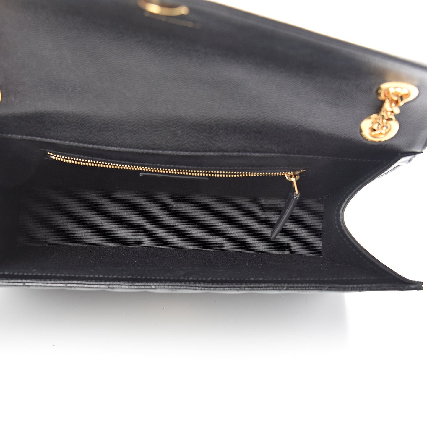 Grain De Poudre Matelasse Chevron Large Monogram Satchel Black