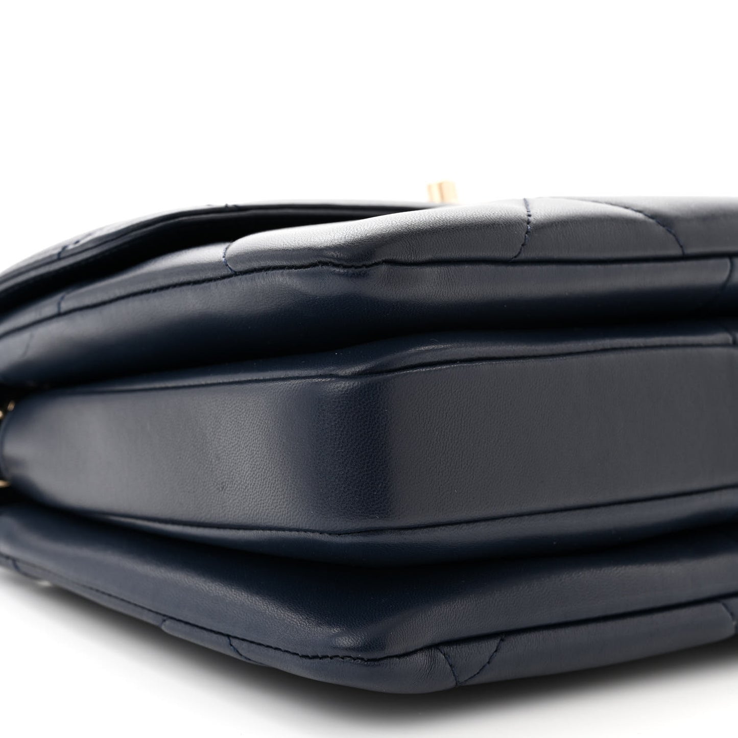 Lambskin Quilted Small Trendy CC Top Handle Flap Navy