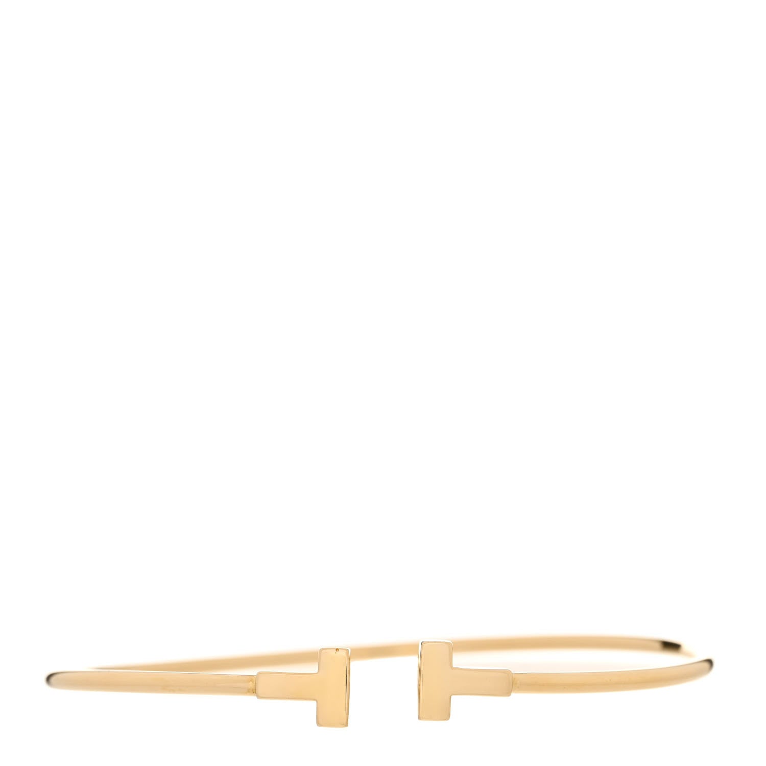 Tiffany 18K Yellow Gold Narrow T Wire Bracelet 1 of 6