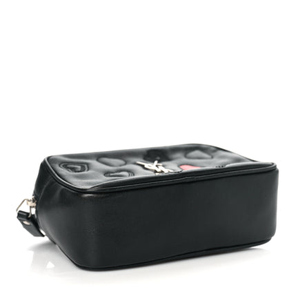 Saint Laurent Calfskin Heart Embossed Monogram Belt Bag Black 3 of 8
