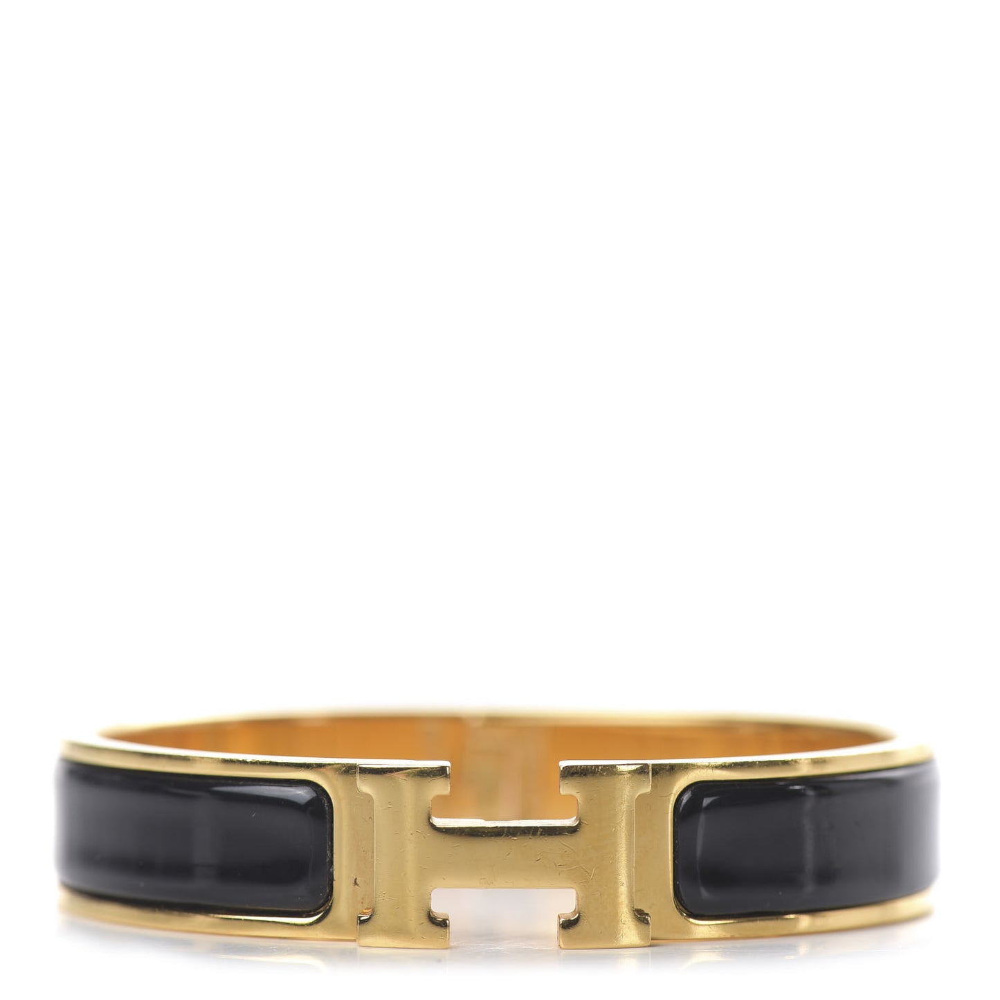 Enamel Narrow Clic Clac H Bracelet PM Black