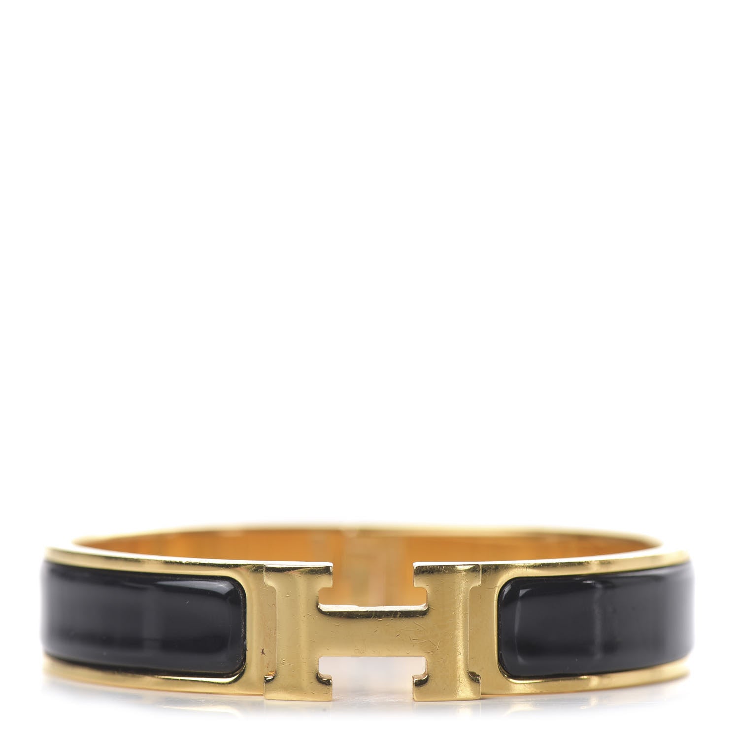 Hermes Enamel Narrow Clic Clac H Bracelet PM Black 1 of 4