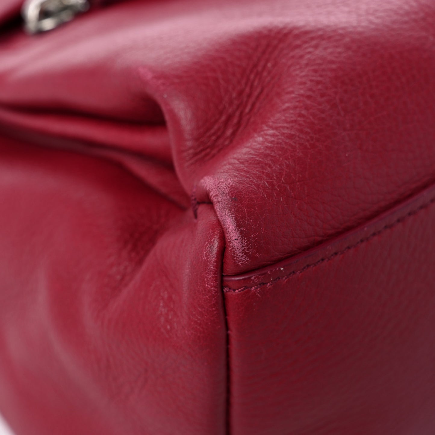 Waxy Grained Calfskin Medium Pandora Pure Flap Bag Red