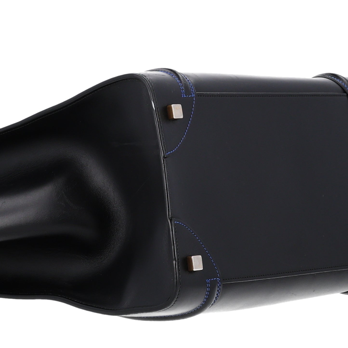 Smooth Calfskin Multicolor Double Stitching Micro Luggage Black