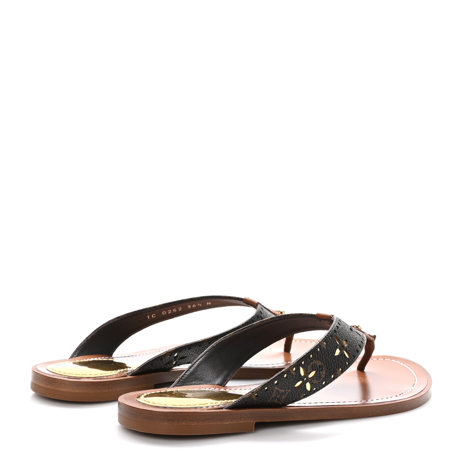 Louis Vuitton Monogram Sunny Flat Thong Sandals 36.5 Brown 4 of 8
