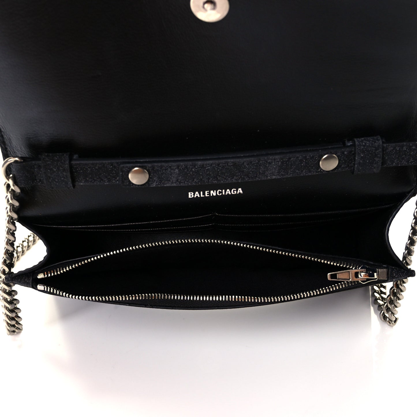 Glitter Fabric Hourglass Chain Bag Black