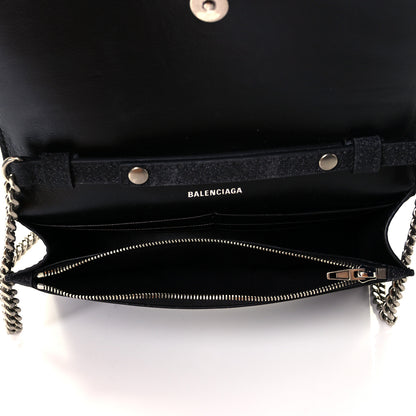 Balenciaga Glitter Fabric Hourglass Chain Bag Black 12 of 15
