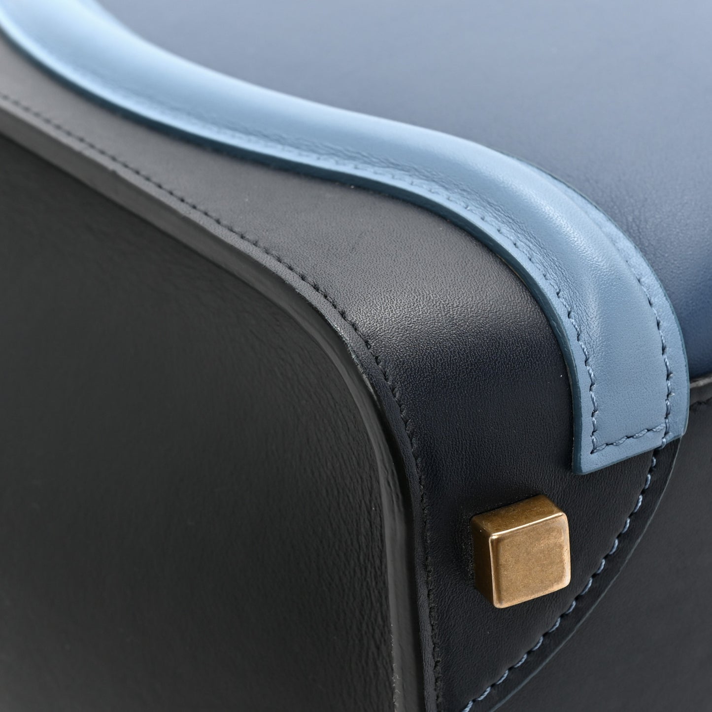 Smooth Calfskin Micro Tri-Color Luggage Deep Sea