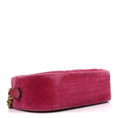 Gucci Velvet Matelasse Small GG Marmont Chain Shoulder Bag Light Raspberry Rose 4 of 10