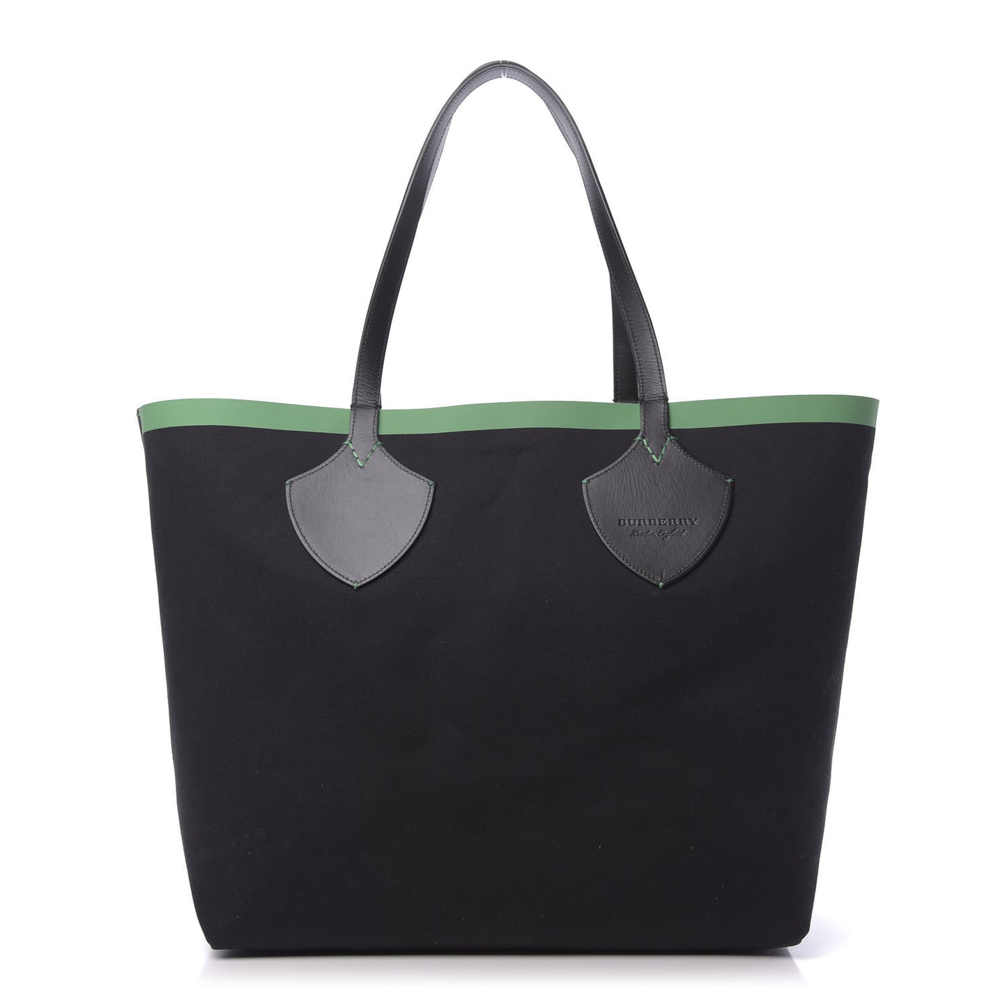 Canvas Giant Logo Graffiti Print Reversible Tote Black Green