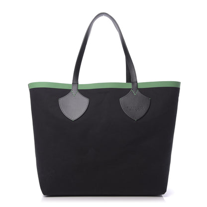 Burberry Canvas Giant Logo Graffiti Print Reversible Tote Black Green 3 of 16