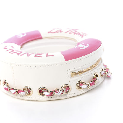 Chanel Lambskin Coco Lifesaver Round Bag Pink White 10 of 10
