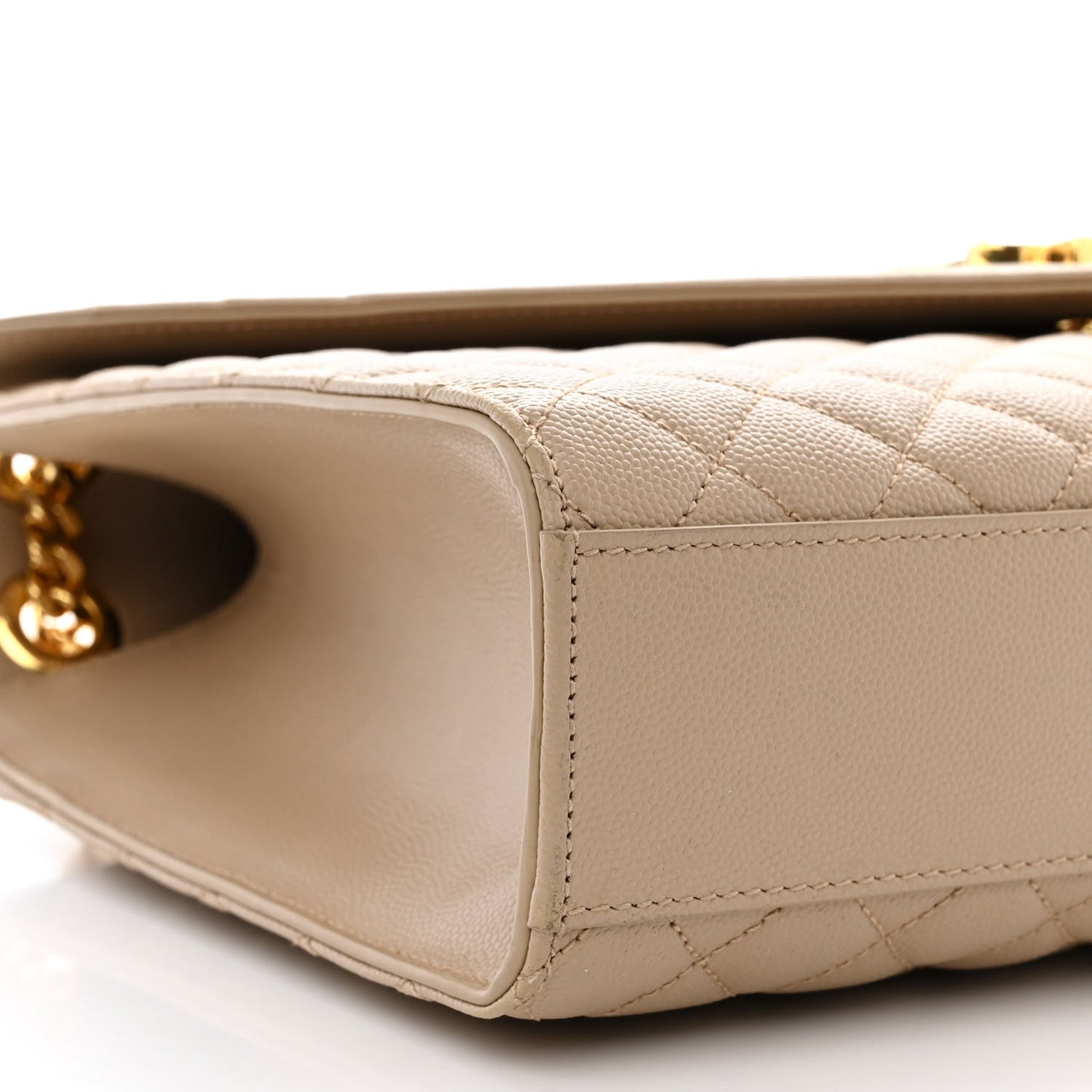 Grain De Poudre Mixed Matelasse Large Triquilt Monogram Satchel Dark Beige