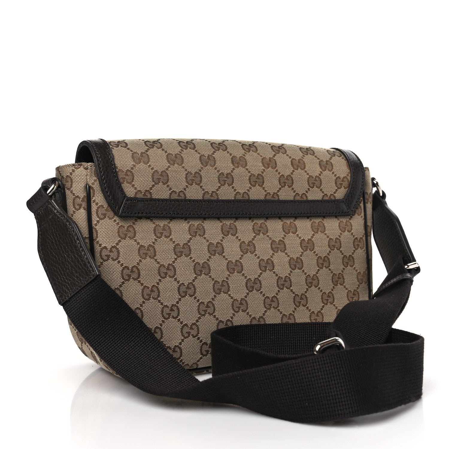 Gucci Monogram Flap Messenger Bag Beige Dark Brown 2 of 9