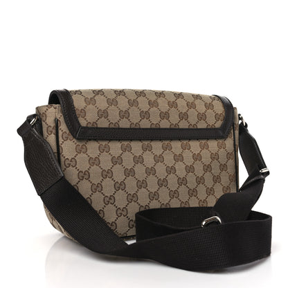 Gucci Monogram Flap Messenger Bag Beige Dark Brown 2 of 9