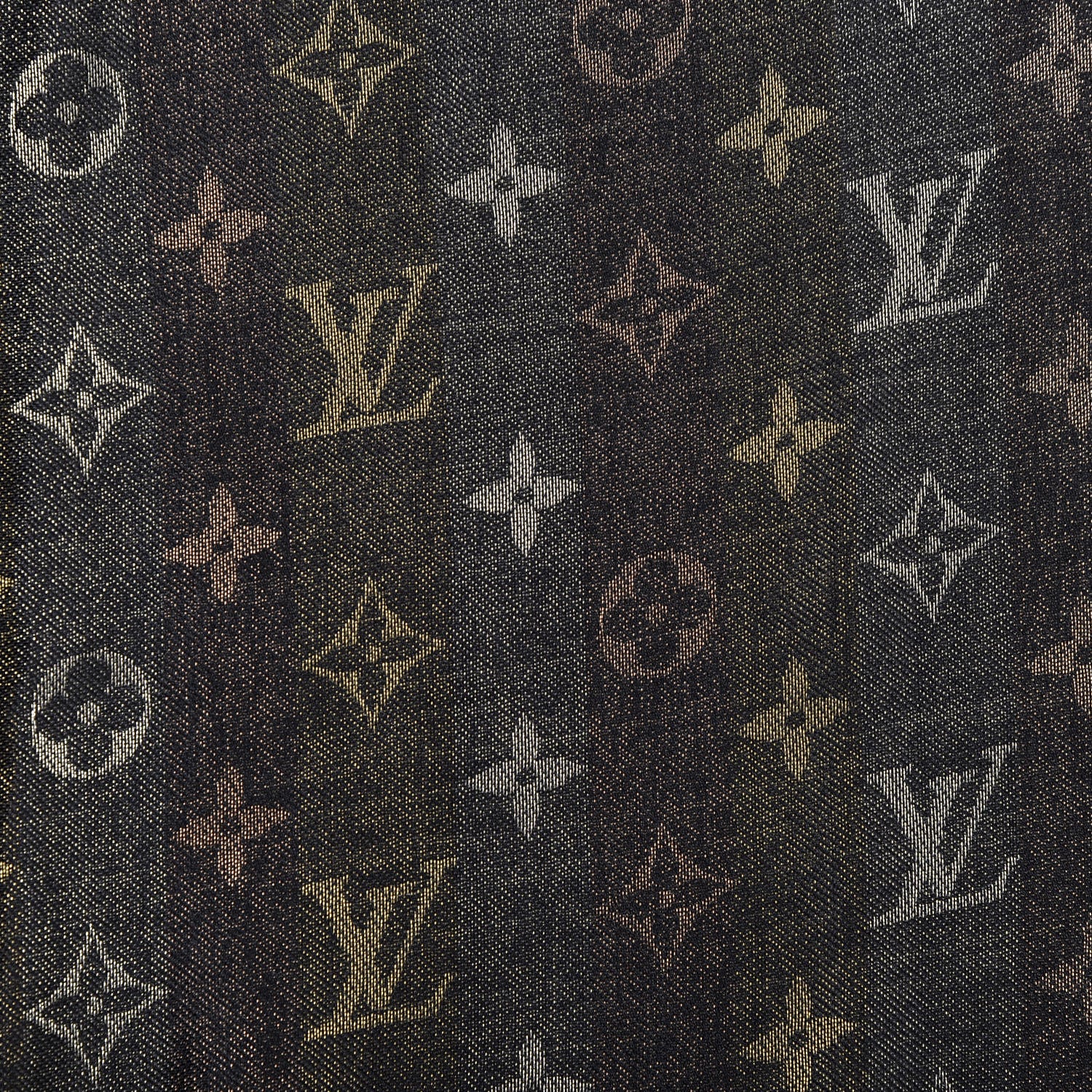 Louis Vuitton Silk Lurex Wool So Shine Monogram Shawl Black 4 of 4
