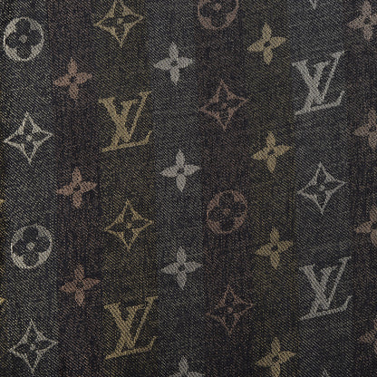 Louis Vuitton Silk Lurex Wool So Shine Monogram Shawl Black 4 of 4