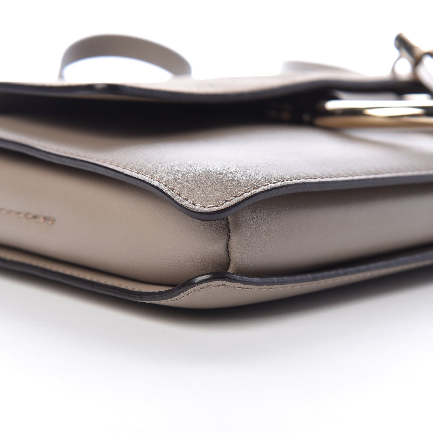 Suede Calfskin Small Faye Shoulder Bag Motty Grey
