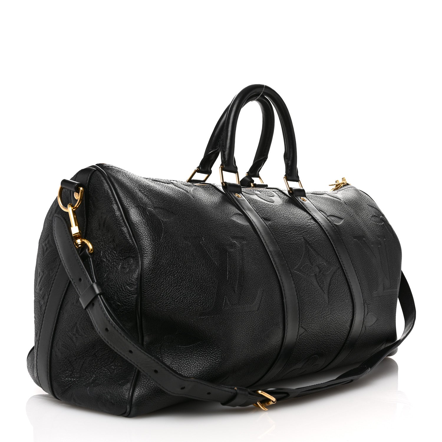 Louis Vuitton Empreinte Monogram Giant Keepall Bandouliere 45 Black 2 of 13