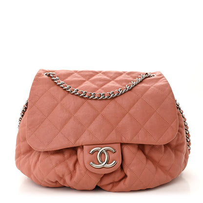 Chanel Washed Lambskin Quilted Large Chain Around Flap Coral 1 of 11