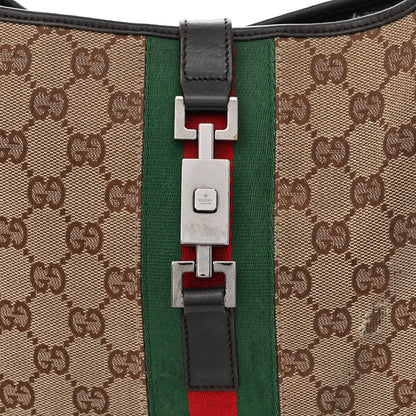 Gucci Monogram Web Jackie O Hobo Dark Brown 8 of 16