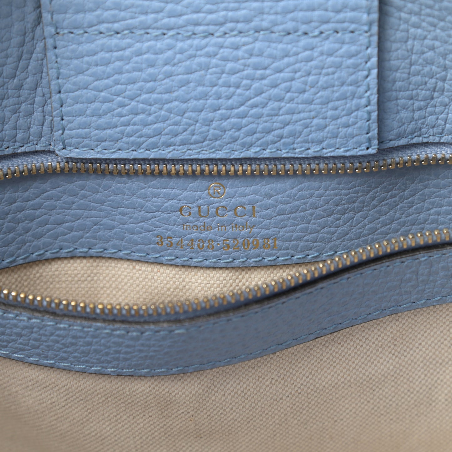 Dollar Calfskin Small Swing Tote Camelia Mineral Blue