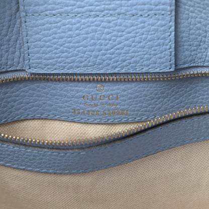 Gucci Dollar Calfskin Small Swing Tote Camelia Mineral Blue 6 of 13