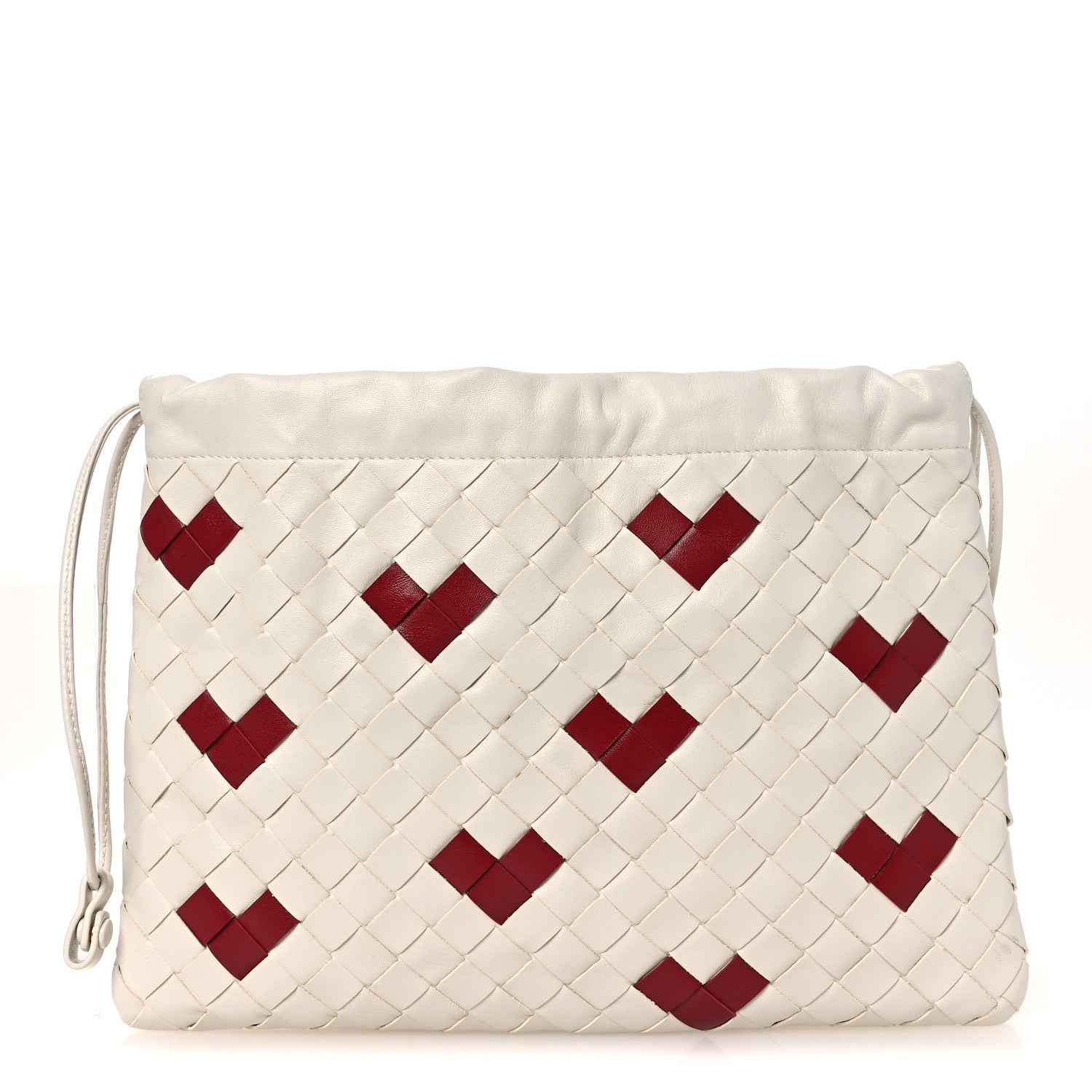 Bottega Veneta Nappa Intrecciato Heart Medium Dustbag White Dark Red 1 of 11