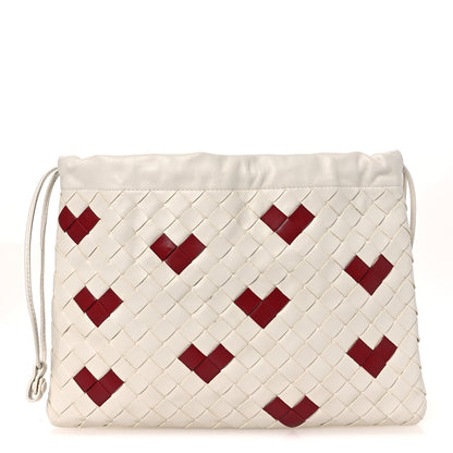 Bottega Veneta Nappa Intrecciato Heart Medium Dustbag White Dark Red 1 of 11