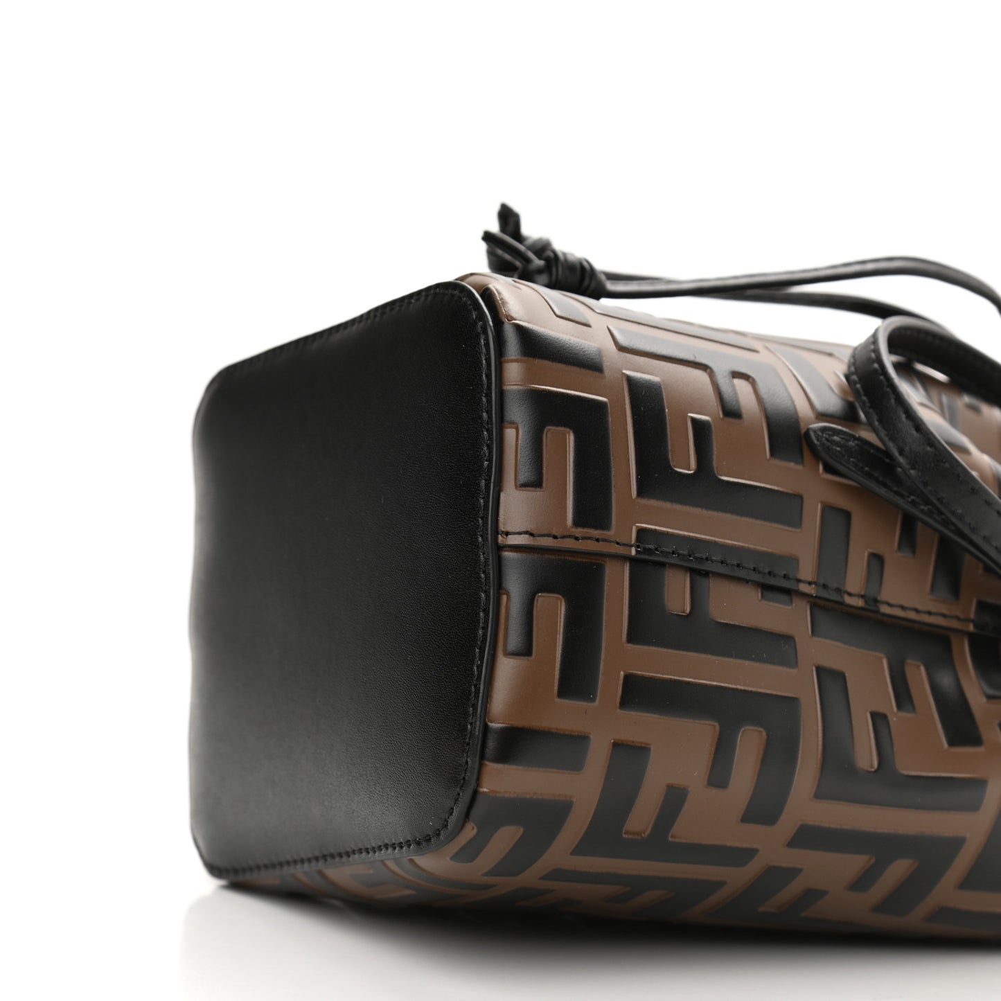 Vitello Liberty F is Fendi Bi-Color FF 1974 Embossed Mini Mon Tresor Bucket Bag Maya Black