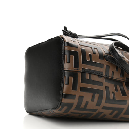 Fendi Vitello Liberty F is Fendi Bi-Color FF 1974 Embossed Mini Mon Tresor Bucket Bag Maya Black 10 of 10