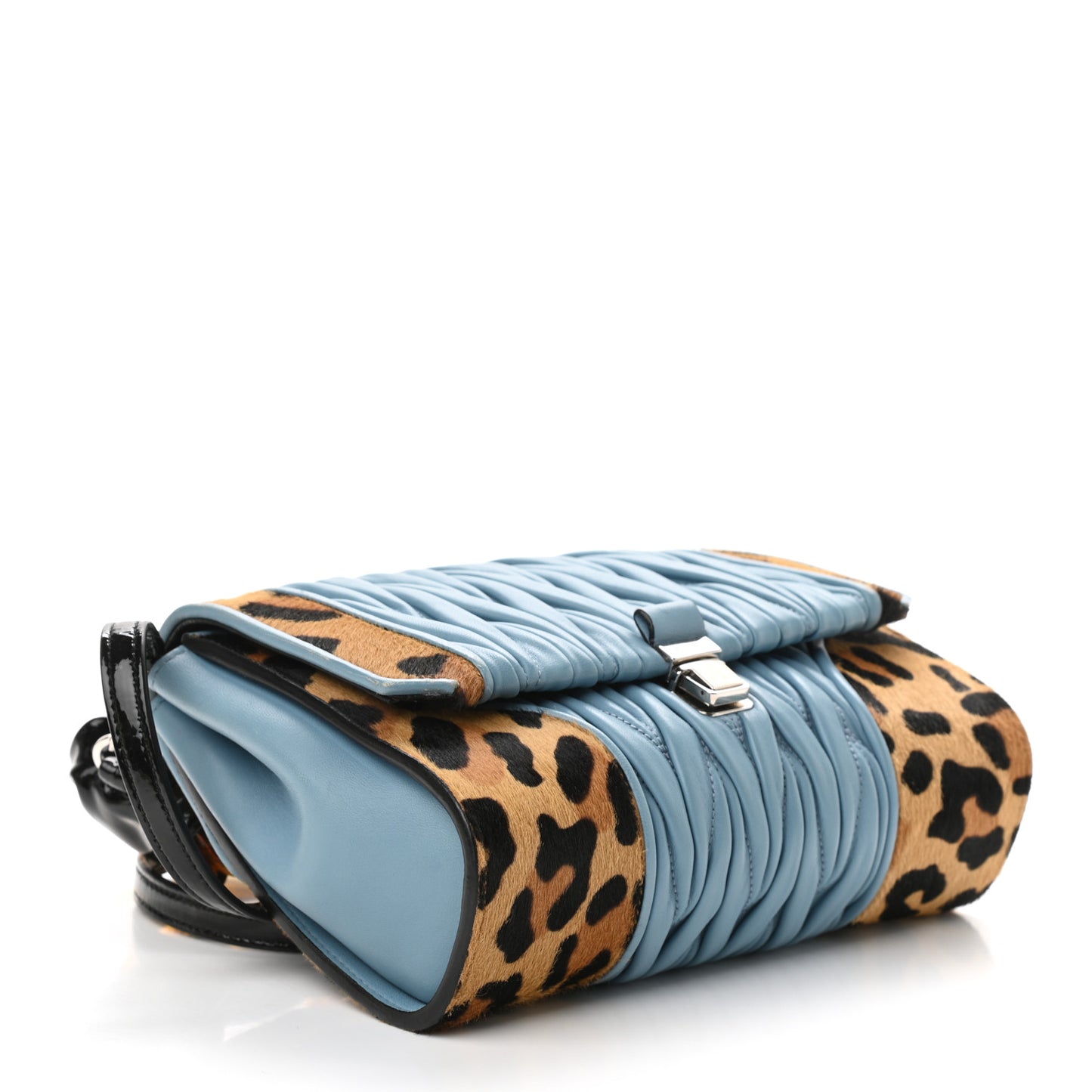 Cavallino Leopard Print Nappa Matelasse Patch Shoulder Bag Miele Moro