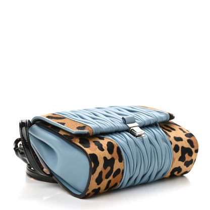 Miu Miu Cavallino Leopard Print Nappa Matelasse Patch Shoulder Bag Miele Moro 4 of 10